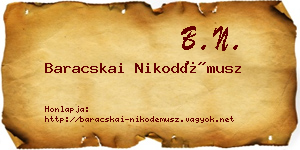 Baracskai Nikodémusz névjegykártya